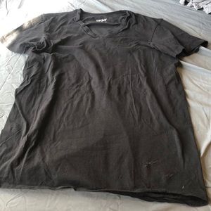 DKNY Womens Short Sleeve Vneck Tee 100% Cotton Black Small